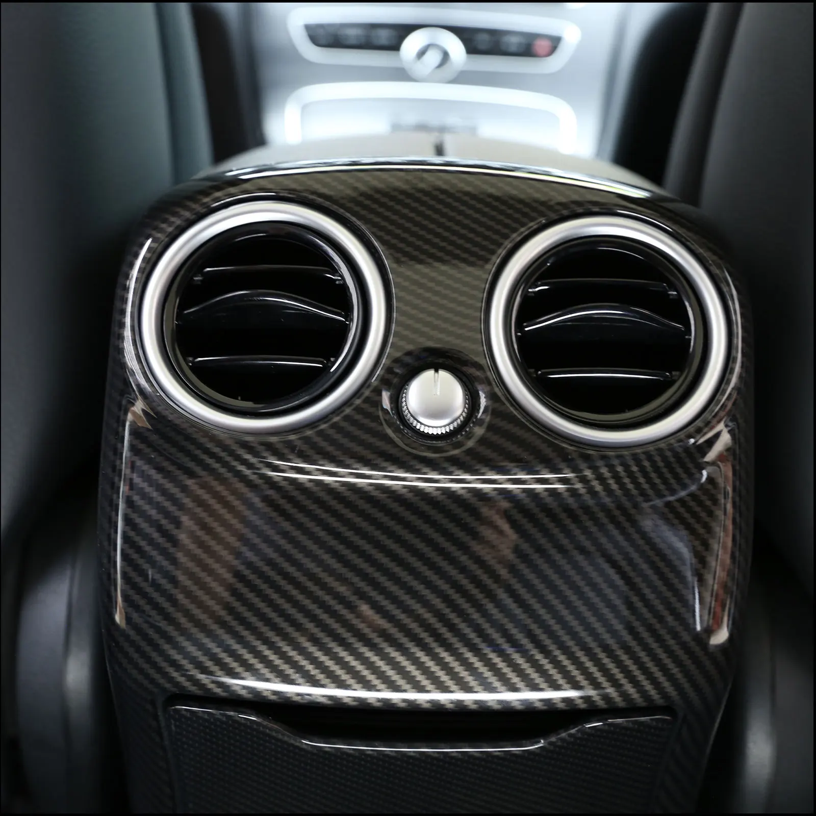 ABS Carbon Fiber Rear Air Conditioning Vent Cover Trim for Mercedes Benz C Class W205 2015-2018 Car Interior Accessories 2Pcs