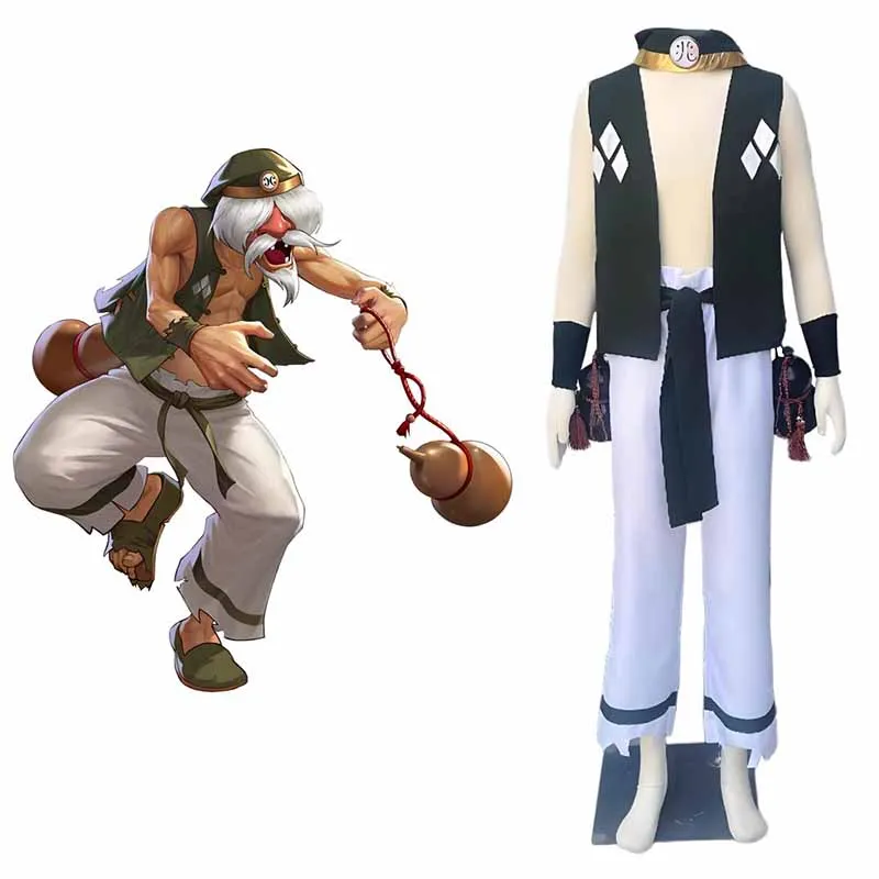

CHIN GENTSAI костюмы для косплея игра KOF боевая форма Хэллоуин карнавальный наряд для мужчин