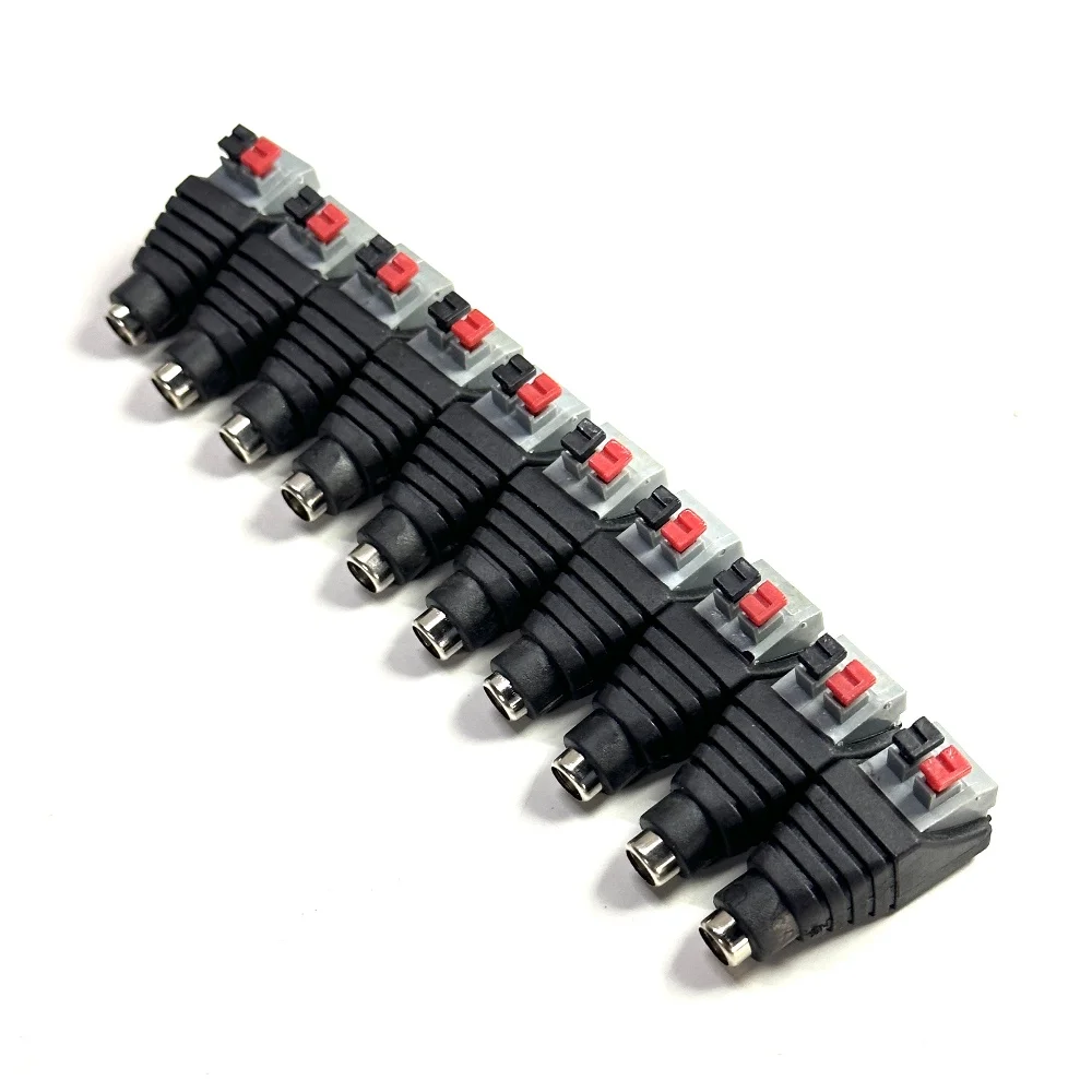 DC 12V Male Female Connectors 2.1*5.5mm Power Plug Adapter Jacks Sockets Connector For Signal Color LED Strip CCTV Camera