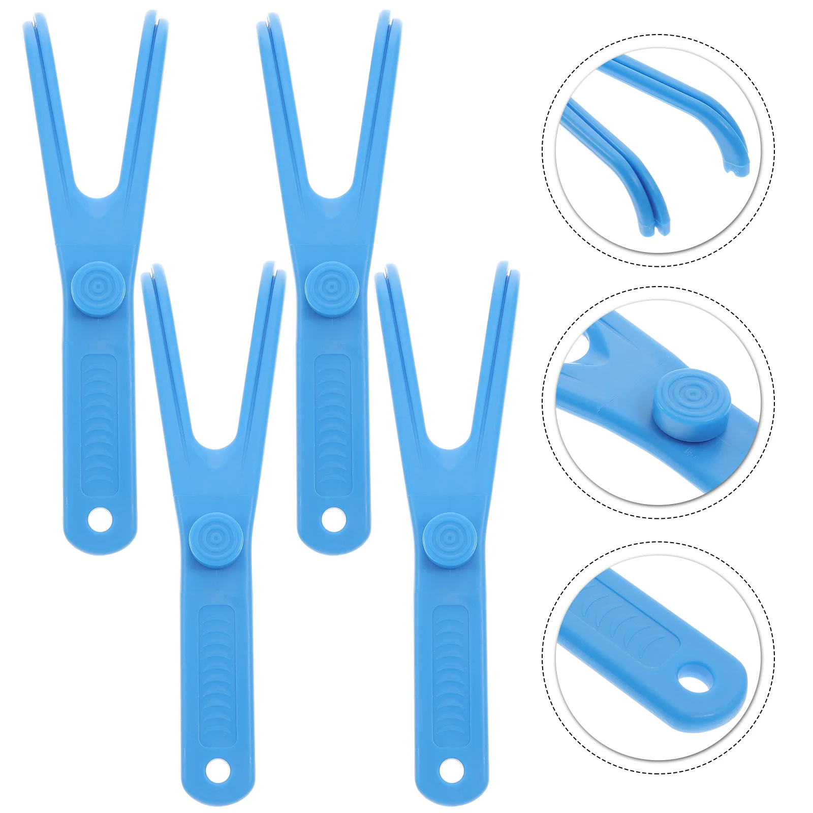 

4 Pcs Dental Floss Holder Oral Cleaning Tools Plastic Tooth Picks Handle Reusable Flosser Pp