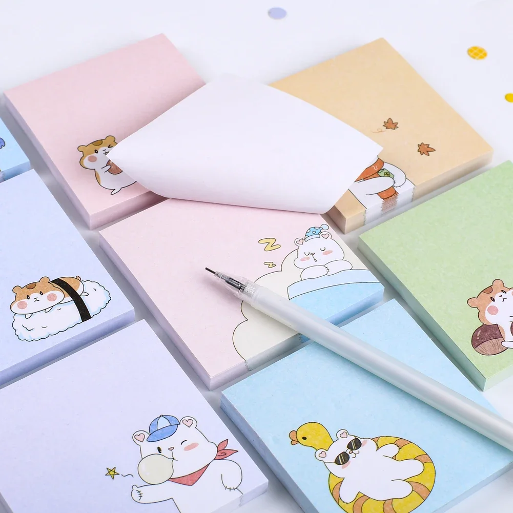 80 Sheets Novelty Cute Kawaii Sticky Notes Funny Memo Pads Post Notepads Dairy Stationery Index Bookmark Planner Checklist To Do