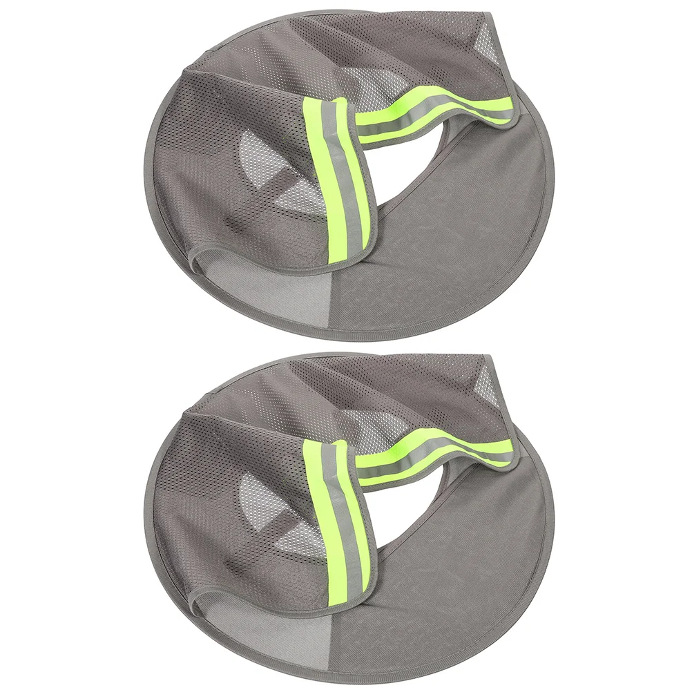 

2 Pcs Reflective Hat Cover Hard Accessories Neck Protector from Sun Shade Guard Visor for Workers Polyester