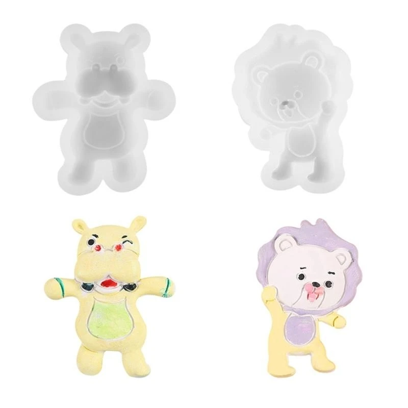 

Lion Hippo Silicone Mold Animal Fondant Mould Cake DIY Supplies Pastry Baking Decor Tools Handmade-Soap Mold