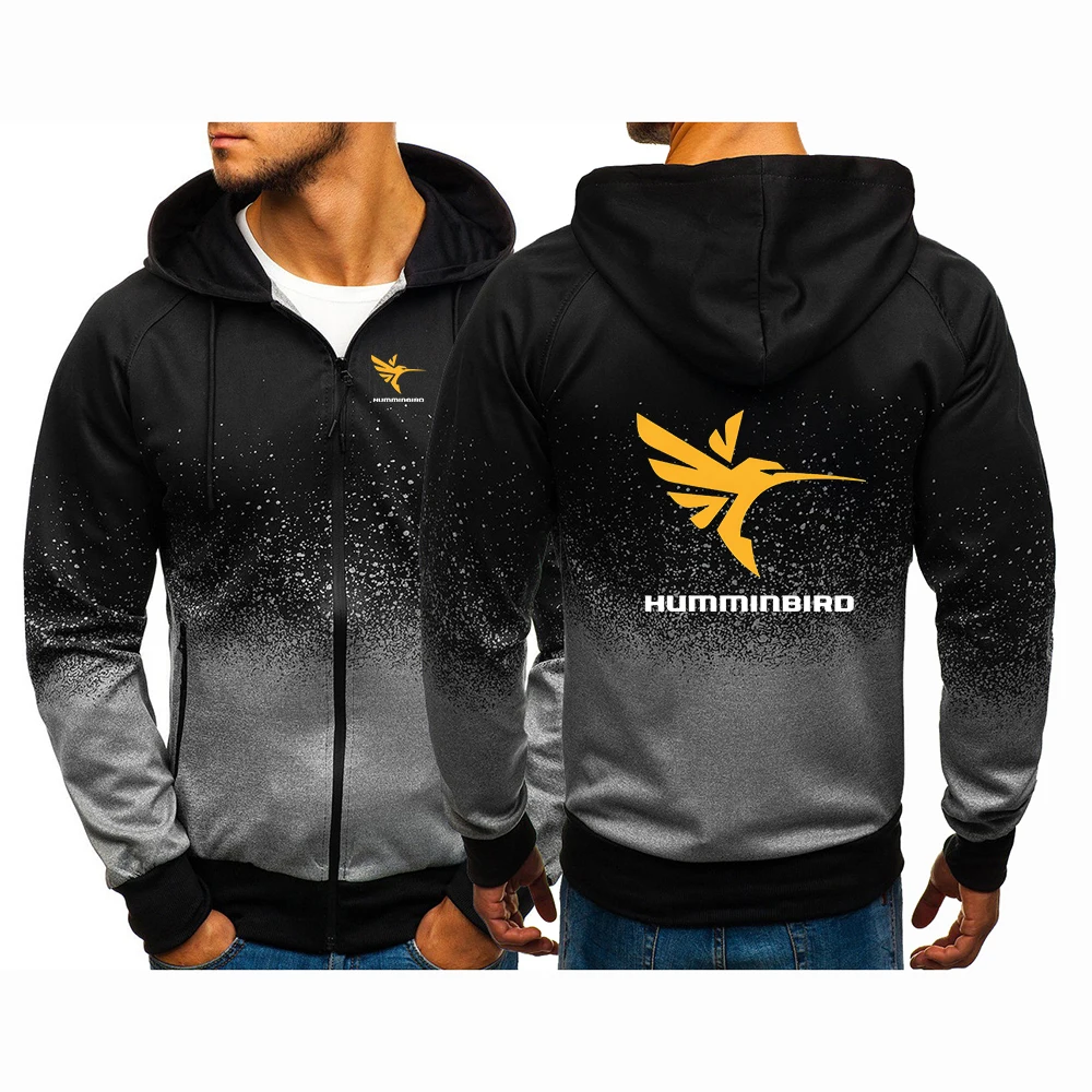 Humminbird The men's gradient-colored coat is suitable for spring and autumn with hooded sweatshirts hoodies jacket