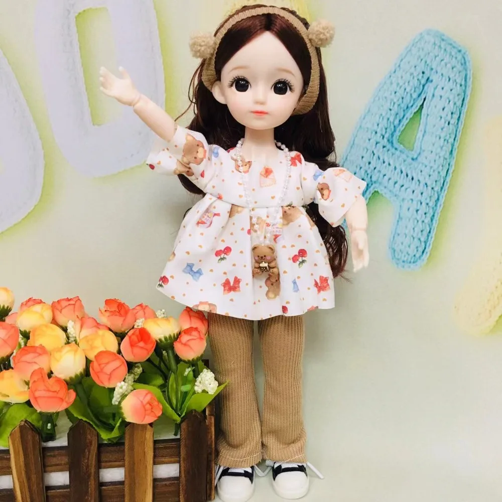 1/6 SD 30 سنتيمتر Bjd دمية مع الملابس الشعر الطويل مع شعر مستعار يشكلون فستان الأميرة BJD دمى أنيمي عيون جذابة
