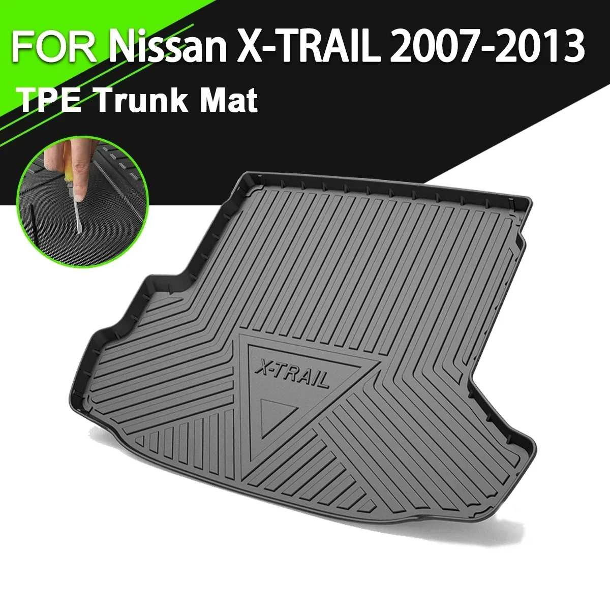 

Car Rear Trunk Cover Mat TPE Waterproof Non-Slip Rubber Cargo Liner Accessories For Nissan X-TRAIL 2007-2013 5/7 Seater