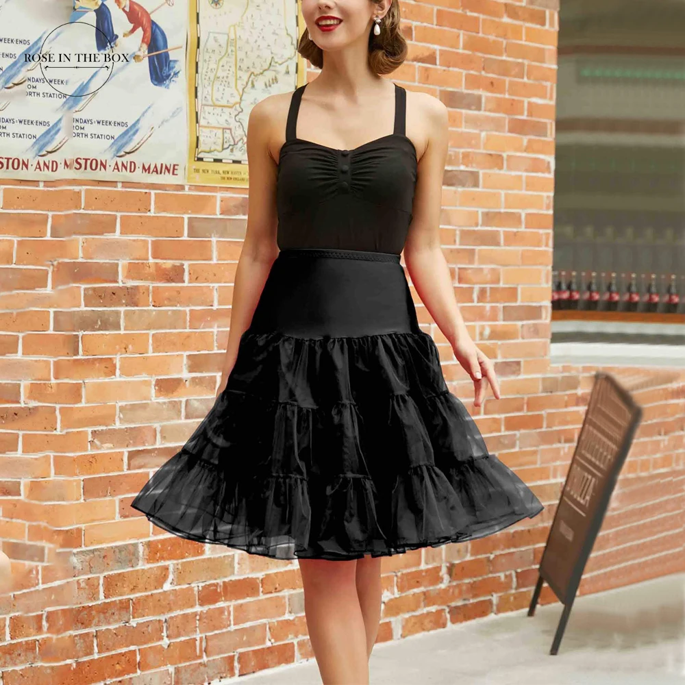 Hoch taillierte Röcke für Frauen Hochzeit Braut Petticoat Krinoline kurzen Tüll Rock Unterrock Rockabilly Tutu Hochzeit Zubehör