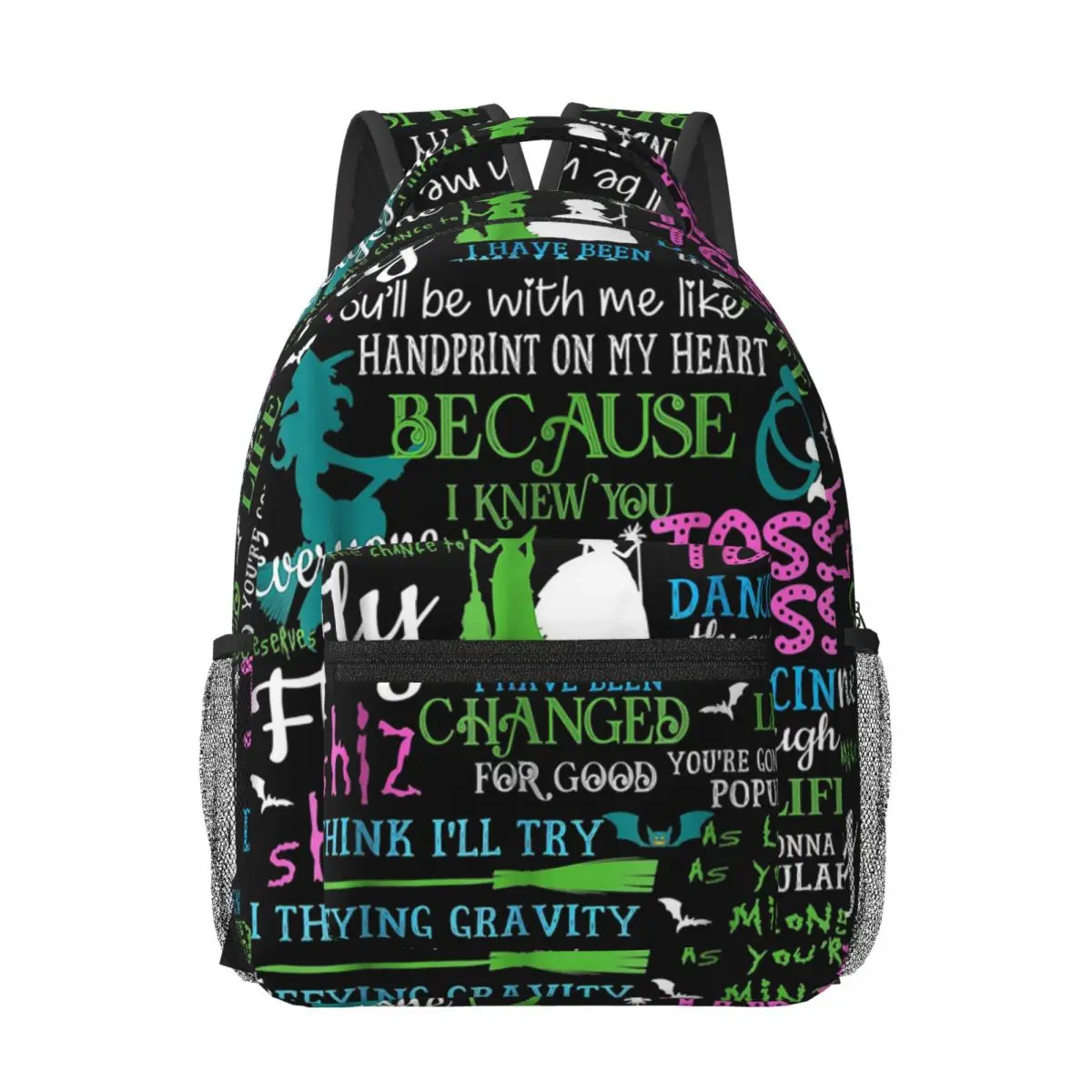 

Halloween Wicked Musical Woman Backpacks Boy Girls Bookbag Fashion Students School Bags Portability Laptop Rucksack Shoulder Bag