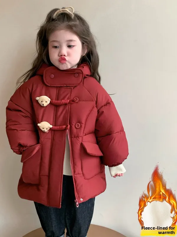 

Thiened Cotton Jaet Winter Clothes for Baby Girls 2025 New Sle Korean Version down Cotton Coat Faionable And Warm