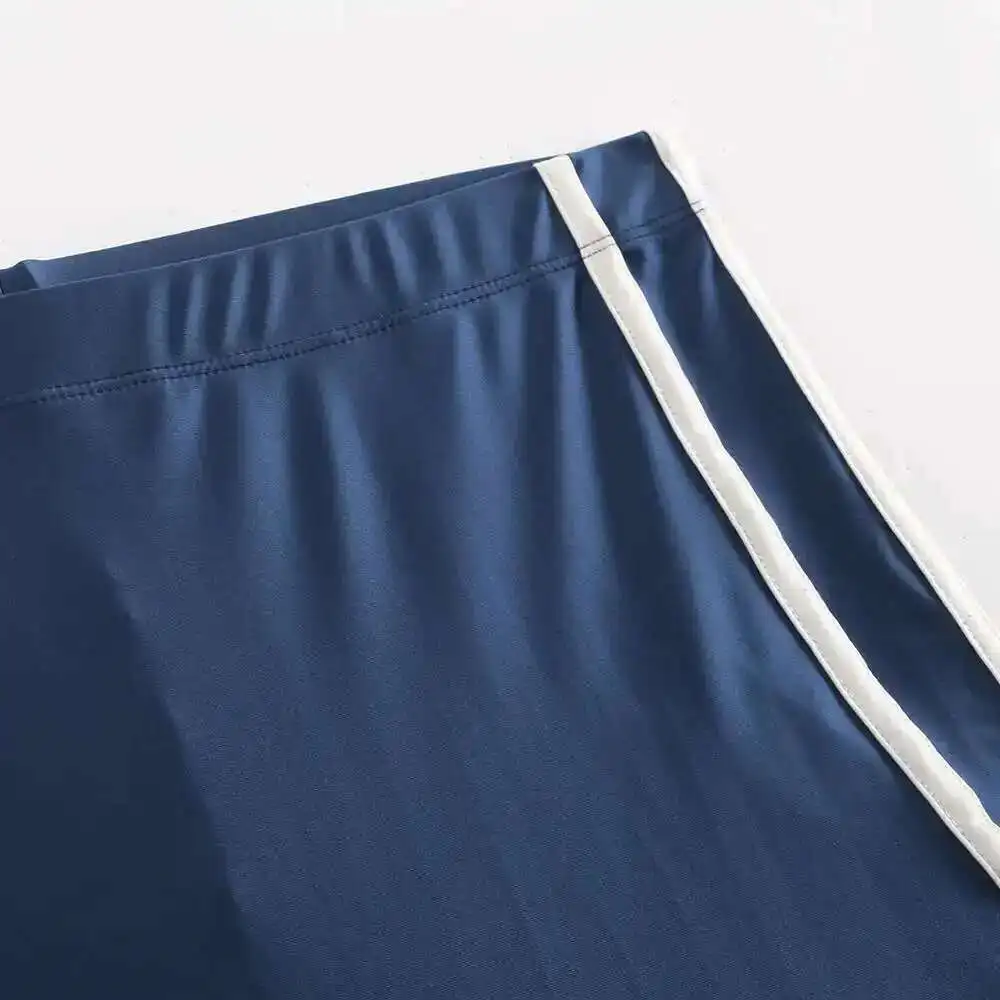 Invisible Zipper Open Crotch Glossy Satin Women's Shorts Sports Tight Sexy Yoga Shorts Fitness Gym Plus Size Bottoms