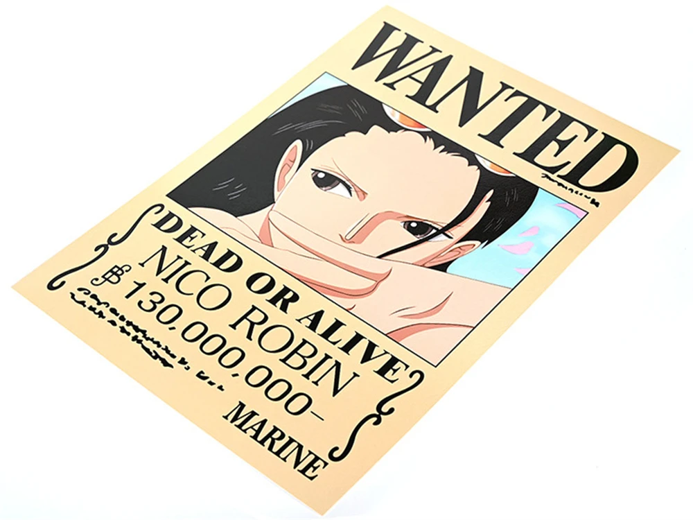 Anime One Piece Wanted Poster Luffy Sanji Nami Robin Jinbe Usoop Brook Franky Chopper Zoro Posters Figures Boys Room Decoration