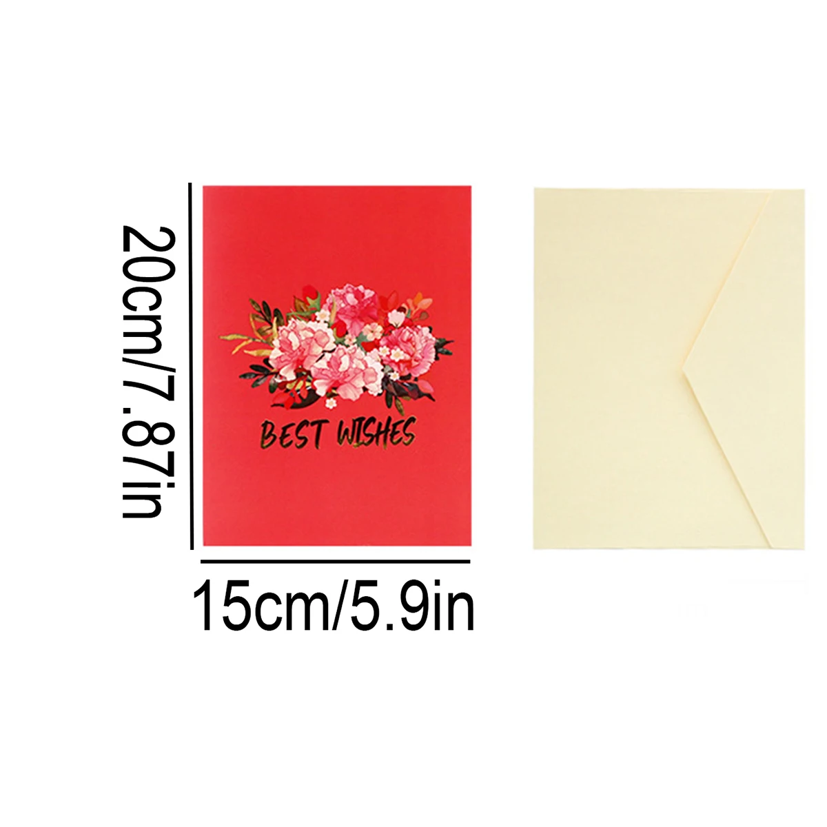 3D Floral Foil Greeting Card for Mother's Day, 'Best Wishes' Message, Comes Envelope, a Handmade Paper Sculpture Gift for Mom