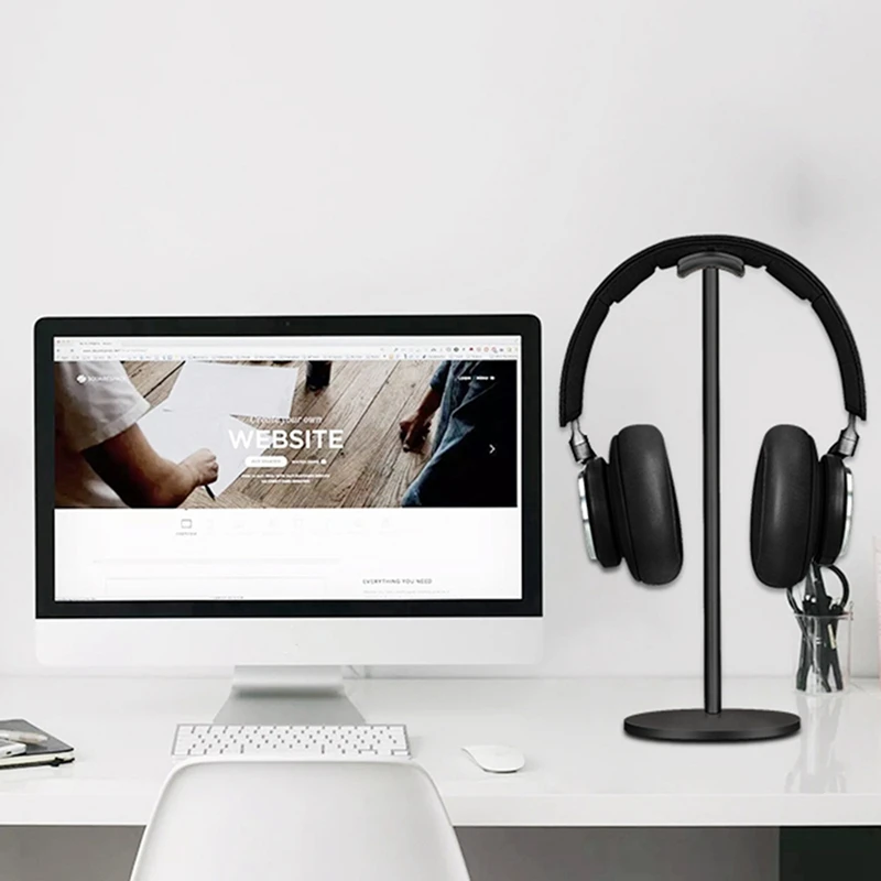 Curvo Headphone Stand Rack, Metal resistente, Gaming Headset Hanger, Suporte do fone de ouvido, Base sólida, A, 2x