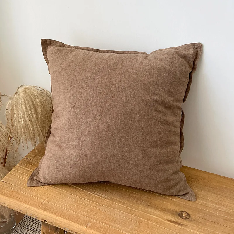 Dekorativer Ramie-Kissenbezug, Kissenbezug, weicher Kissenbezug, geeignet für Sofa, Bett, Wohnzimmer, Stuhl, Heimdekoration, einfarbig – Detail 8