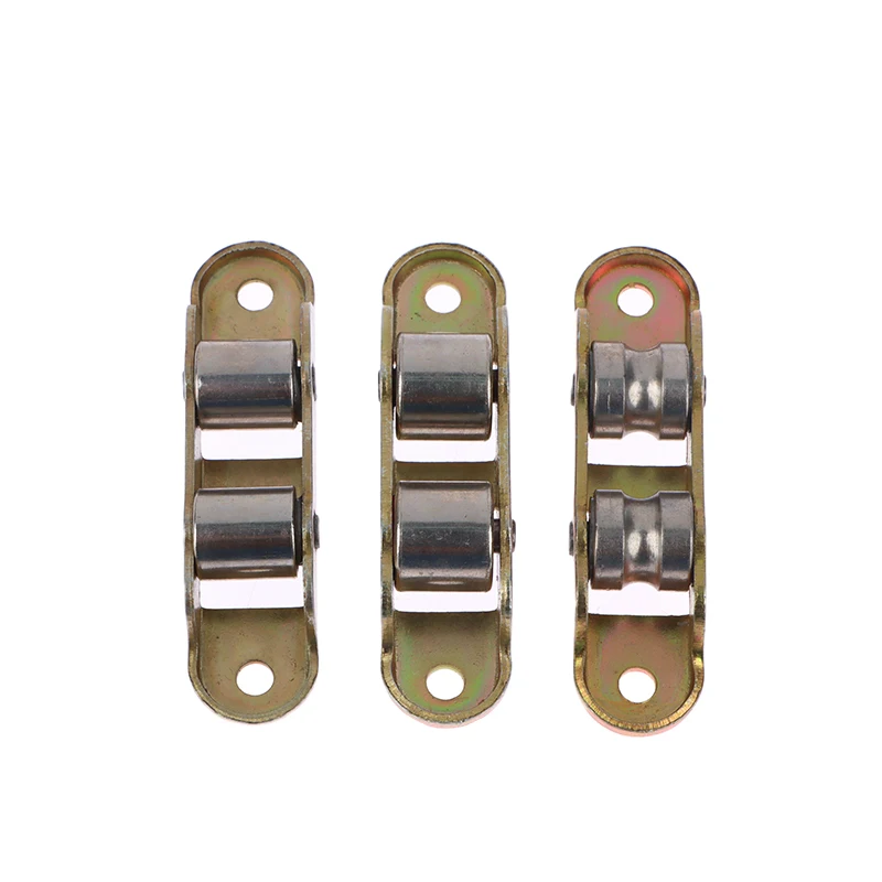 80 Type Flat/Groove Double Wheel Metal Slide Doors Window Pulley Support Bottom Sliding Roller Track Hardware Accessories