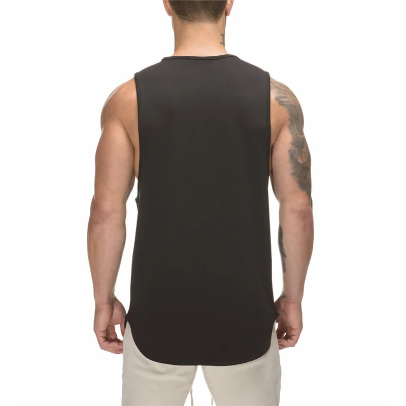 Summer Men Gym Fitnes Breathable Mesh Patchwork Sleeveless Pumping iron Quick-drying Breathable Sport Training Tank Tops T-shirt