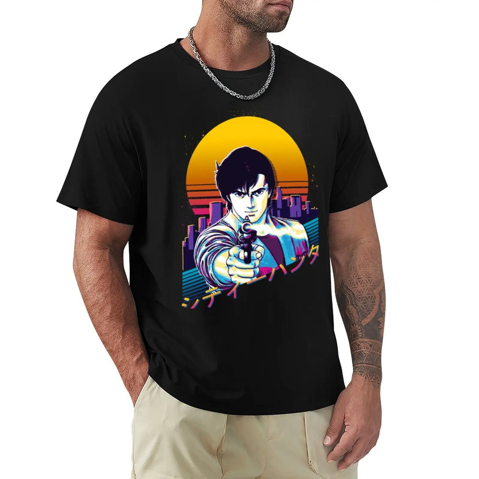 City Hunter - Ryo Saeba Retrowave Essential T-Shirt Summer Fashion Casual Tee Shirt