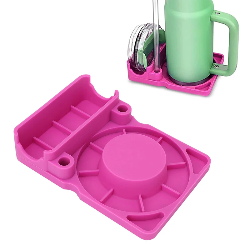 Silicone Water Cup Lid Straw Holder For Stanley Universal Water Bottle Home Kitchen Desktop Drying Drain Rack Useful Accessories