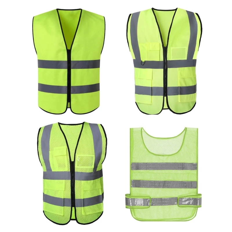 High Visibility Reflective Vest Yellow Reflective Vest Lightweight Breathable Vest for Car Safety Stay Safe on the Road