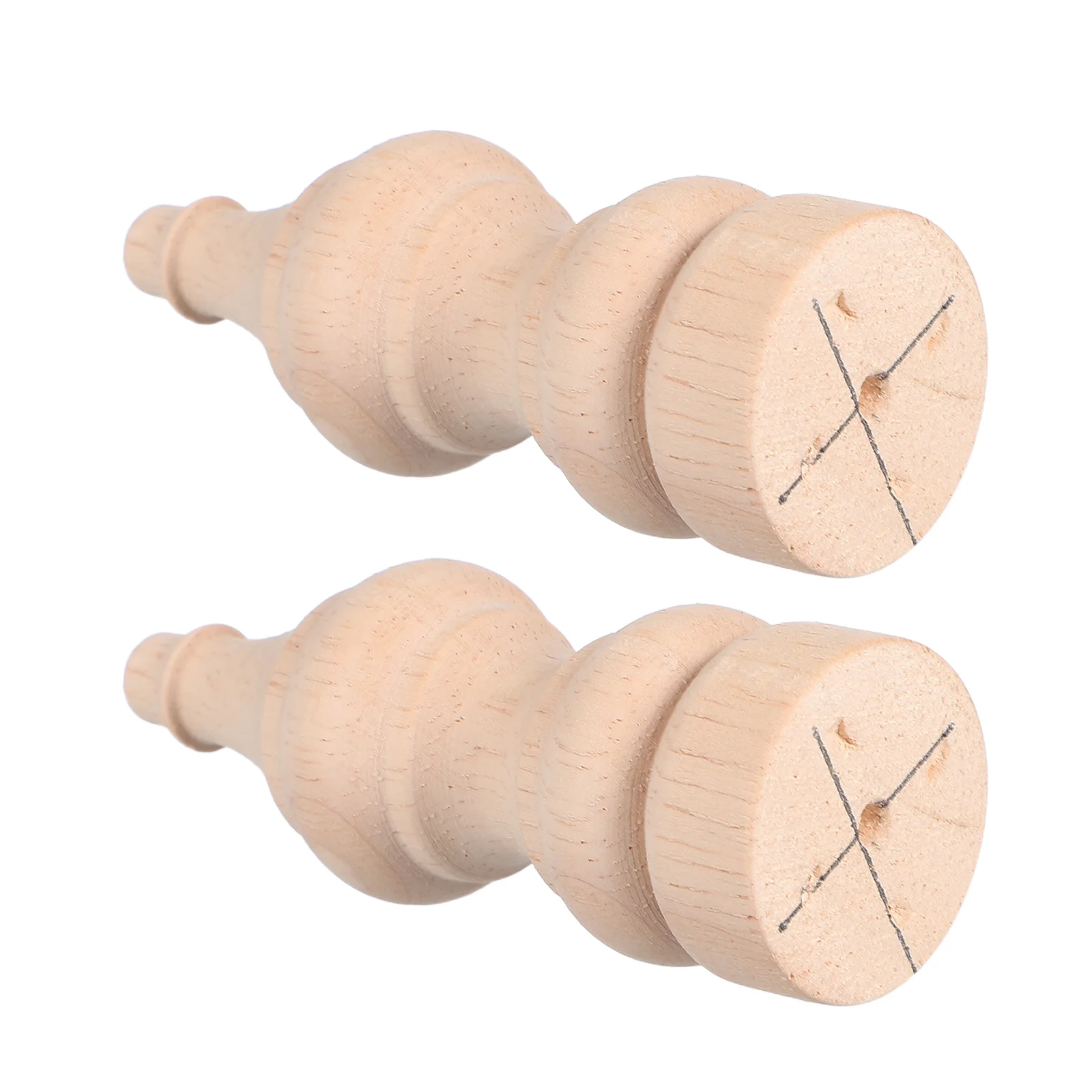 

2pcs Decorative Column Heads Unpainted Wood Spindles Roman Style for Bedroom Living Room Furniture Carved Wooden Accents