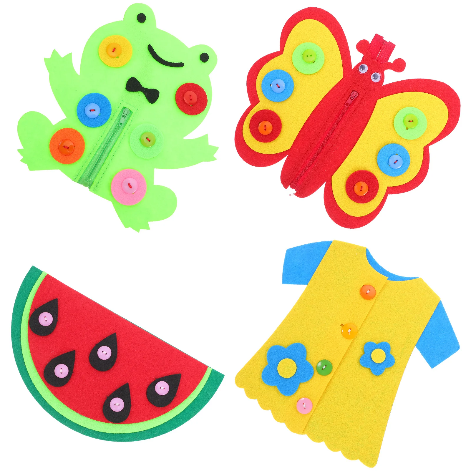 4 قطعة زر مونتيسوري سستة مجلس الصغار غير المنسوجة المهارات الحياتية الأساسية غرامة موتور المنسوجة أزرار إطباقية عدة لعبة زر الطفل #6