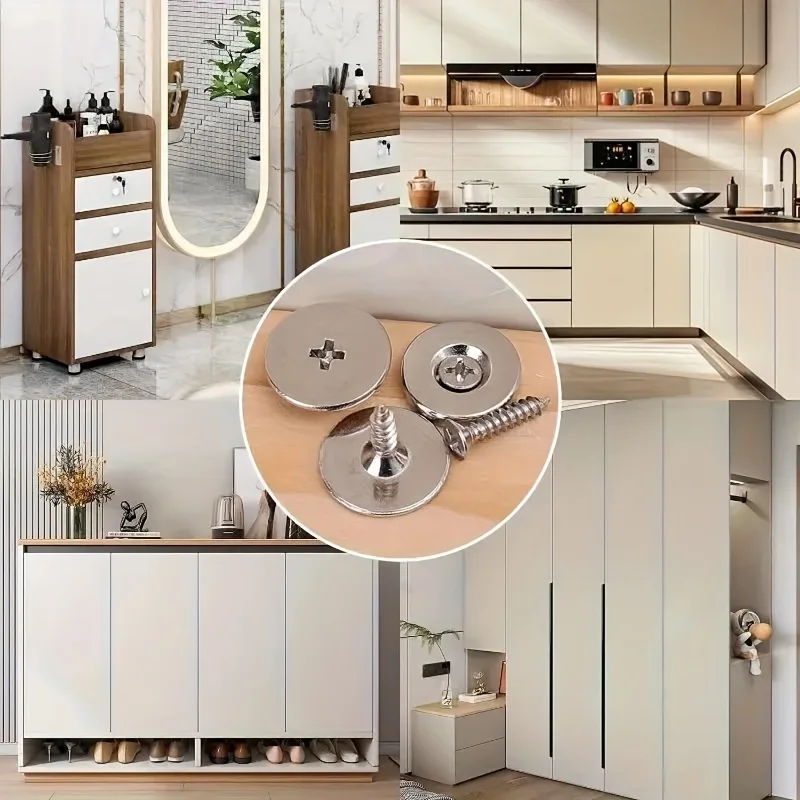 3sets Cabinet Magnetic Buckle, Door Latch, Cabinet Door Lock, Magnetic Closure For Cabinet Doors And Drawers - view 2