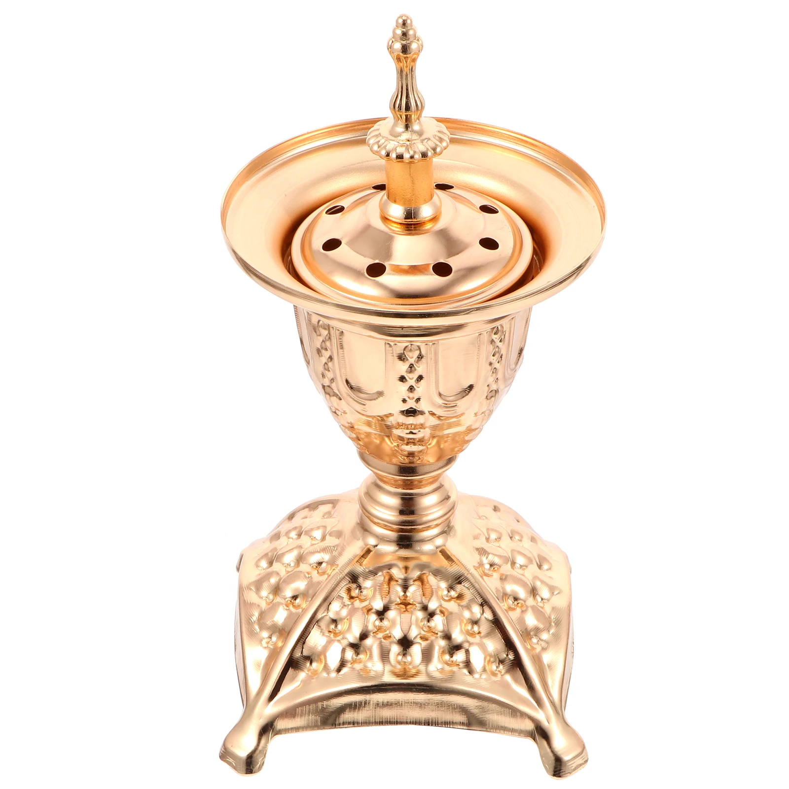 

1Pcs Hollow-Out Incense Burner Decorative Golden Stable Holder Tabletop Decoration Cup Aromatherapy