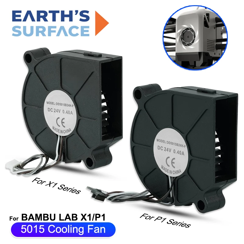 5015 Cooling Blower Fan for Bambu Lab X1 X1C P1P P1S Hotend Front Coverradial Drum Fan Dual Ball Bearing Rapid Silent Blower Fan