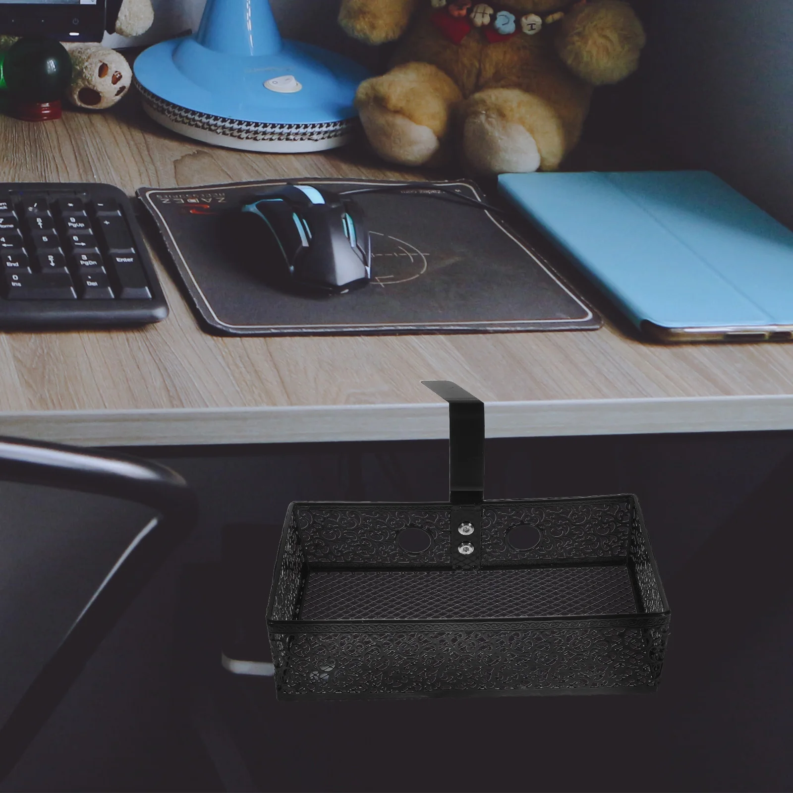 

Desk Edge Storage Basket Large Capacity Material Office Dorm ganizer Under Desk File Book Holder Literature St