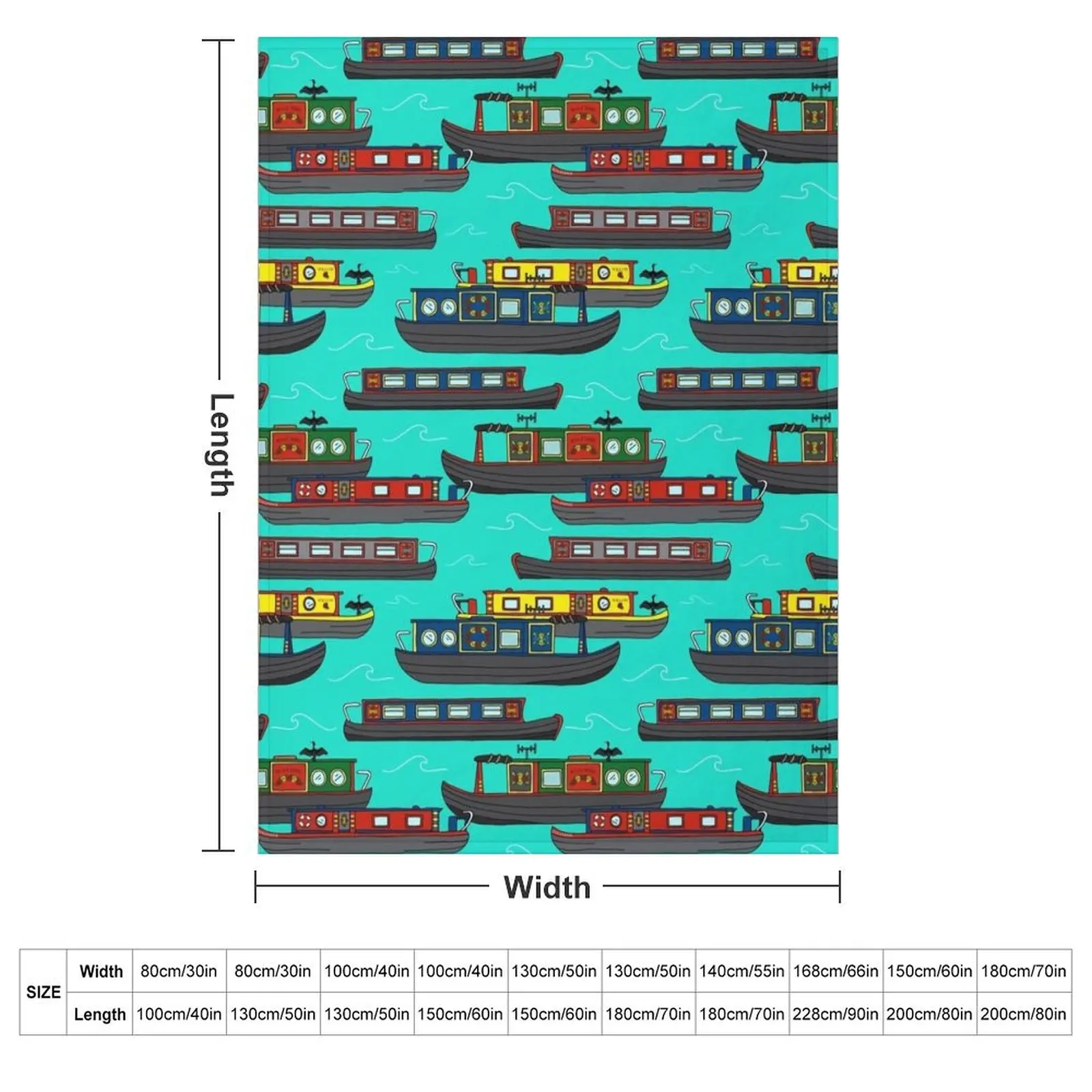Canal Narrowboats and Barges on the Water Throw Blanket couch cozy soft plush fuzzy picnic outdoor blanket