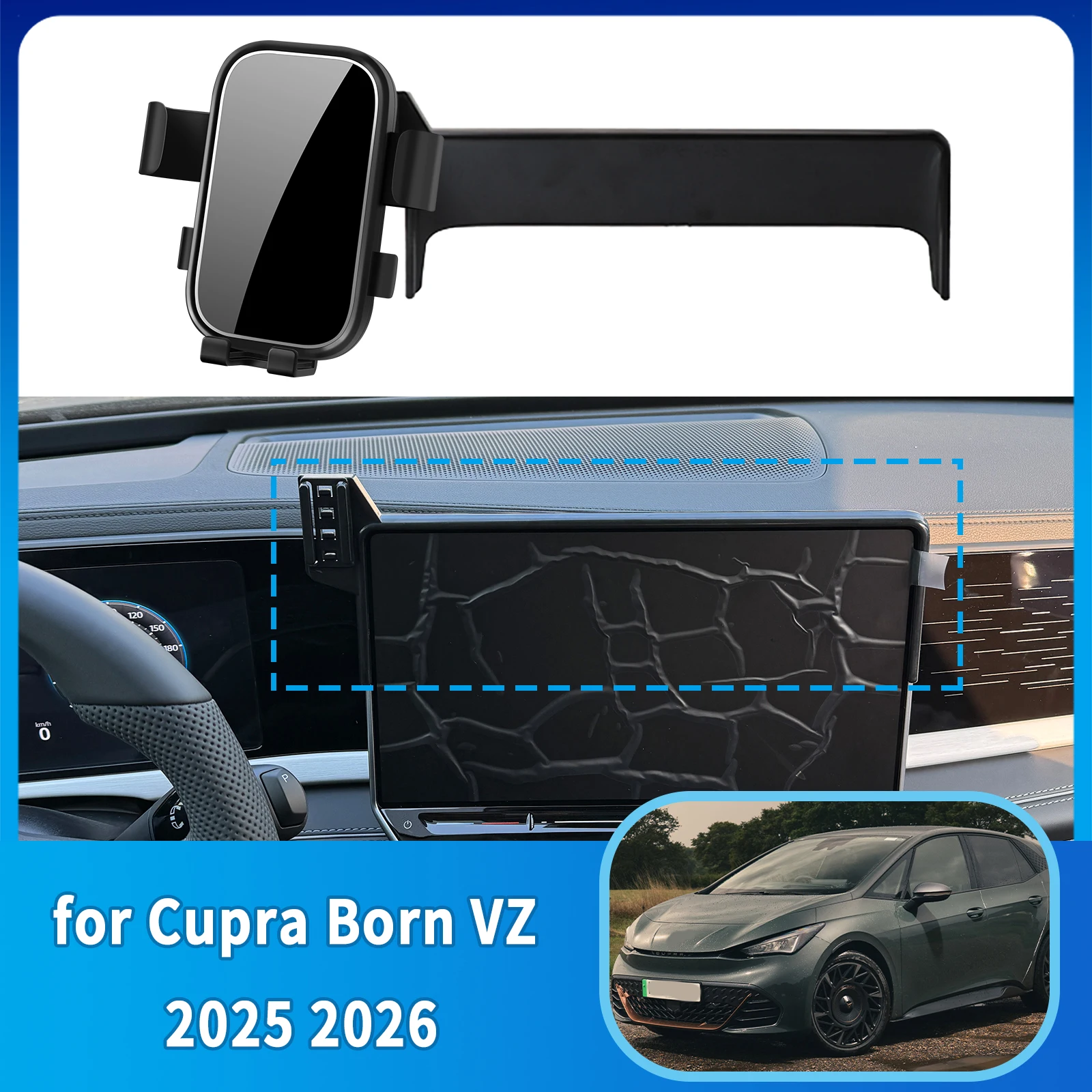 

Accessories Car Mobile Phone Holder fit for Cupra Born VZ 2025 2026 12.9"inch GPS Bracket Navigation Stand Auto