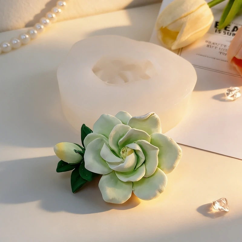 

3D Jasmine Flowers Aromatherapy Gypsum Pendant Crafts Silicone Mold DIY Plaster Ornament Scented Candle Decoration Molds