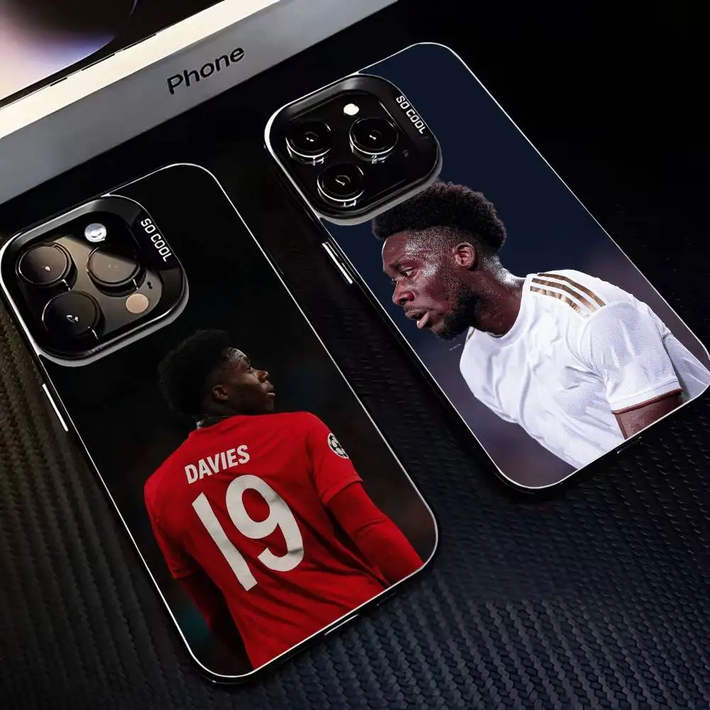 

Football A-Alphonso Davies Phone Case For iPhone17,16,15,14,13,12,11 Plus,Pro Max Black Matte Shockproof Cover