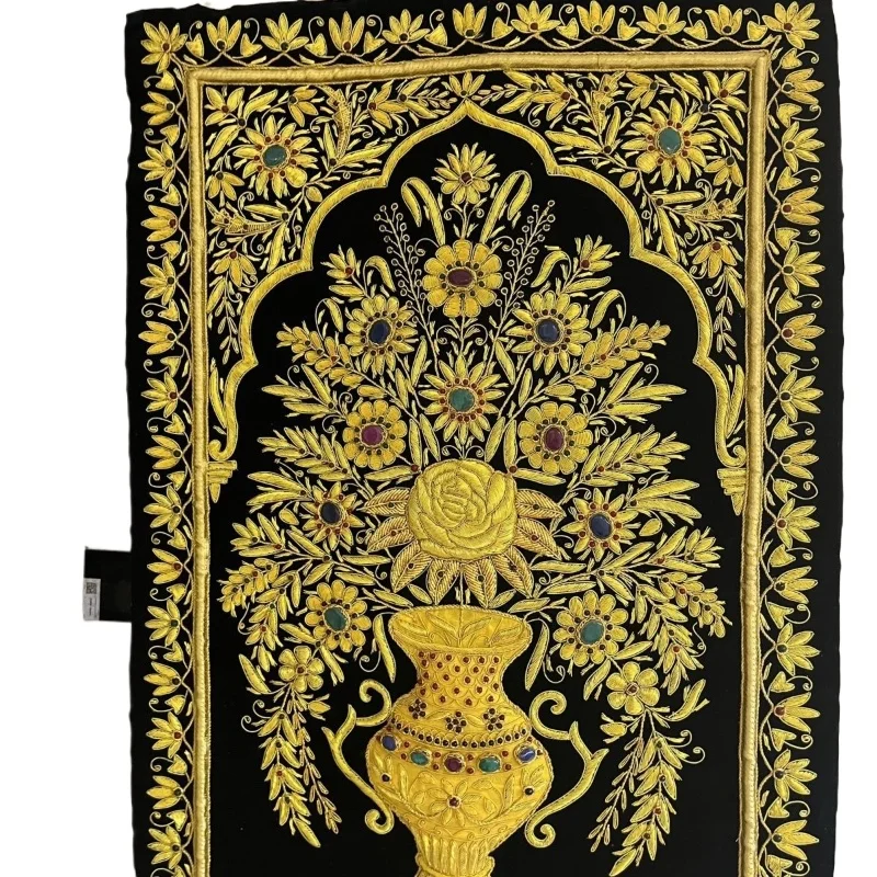

Gold Tapestry, Handmade Tapestry, Dubai Import, Persian Carpet, Patterned Ethnic