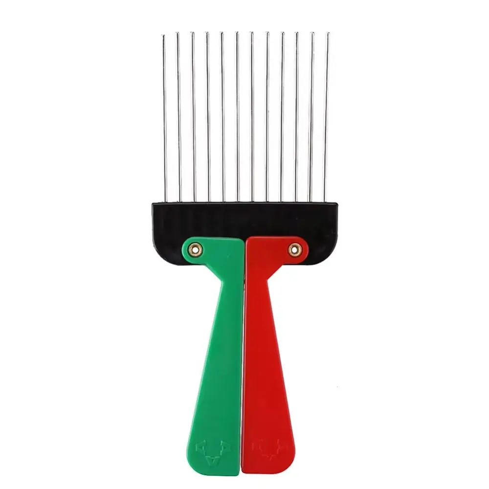 Multi Use Foldable Afro Combs Metal Large Teeth Metal Hair Comb Black Portable Dreadlock Comb Afro Hair