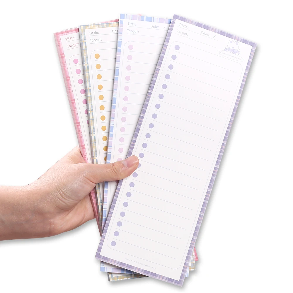 

Long Memo Pads Planners Notebooks Lined Notepad Cute Bunny Bear Rabbit Stationery School Office Supply Agenda To Do List Check