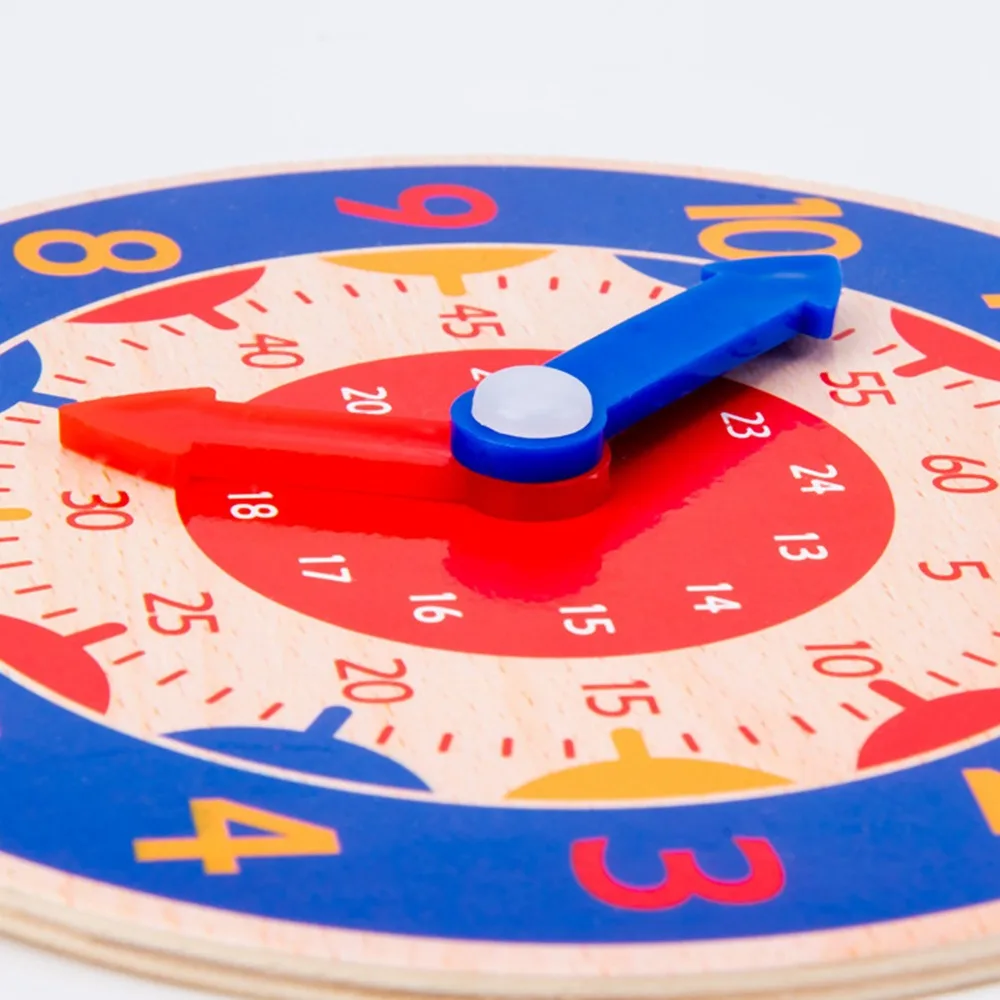 Wooden Material Wooden Teaching Clock Improve Observation Cognitive Learning Educational Toy Clock Teaching Function
