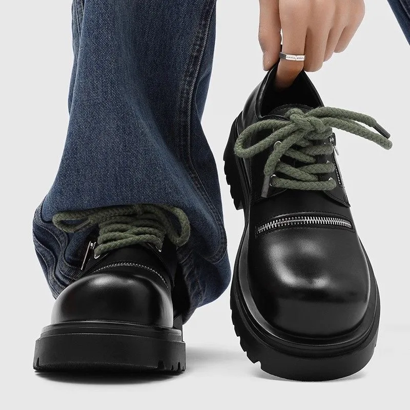 

Designer Commuting Shoes Men's British Style Thick Soled Height Increasing Genuine Leather Casual Leather Shoes Male