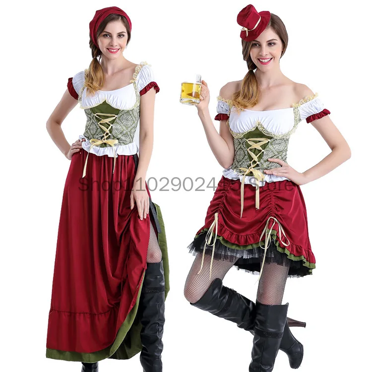 Middeleeuws Oktoberfest Cosplay Kostuum Bavarian Octoberfest Duits Festival Bier Cosplay Halloween Carnaval Feest Uniformen Kostuum