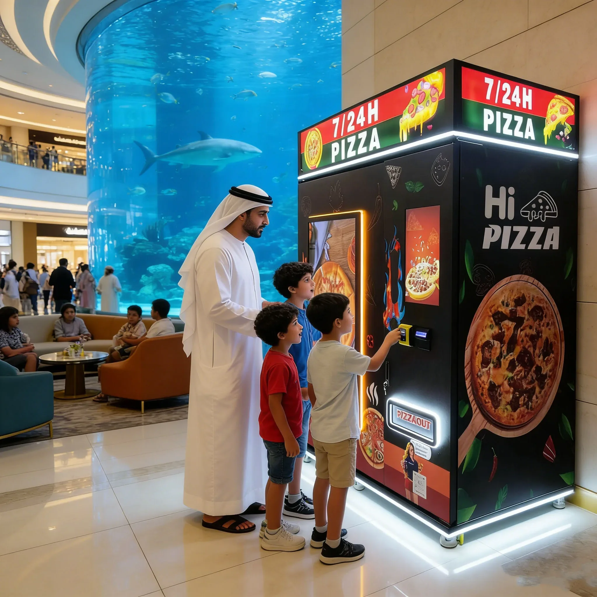 Customized Smart Touchscreen Pizza Vending Machine | Multi-Language Support | Fresh Ingredients Storage System