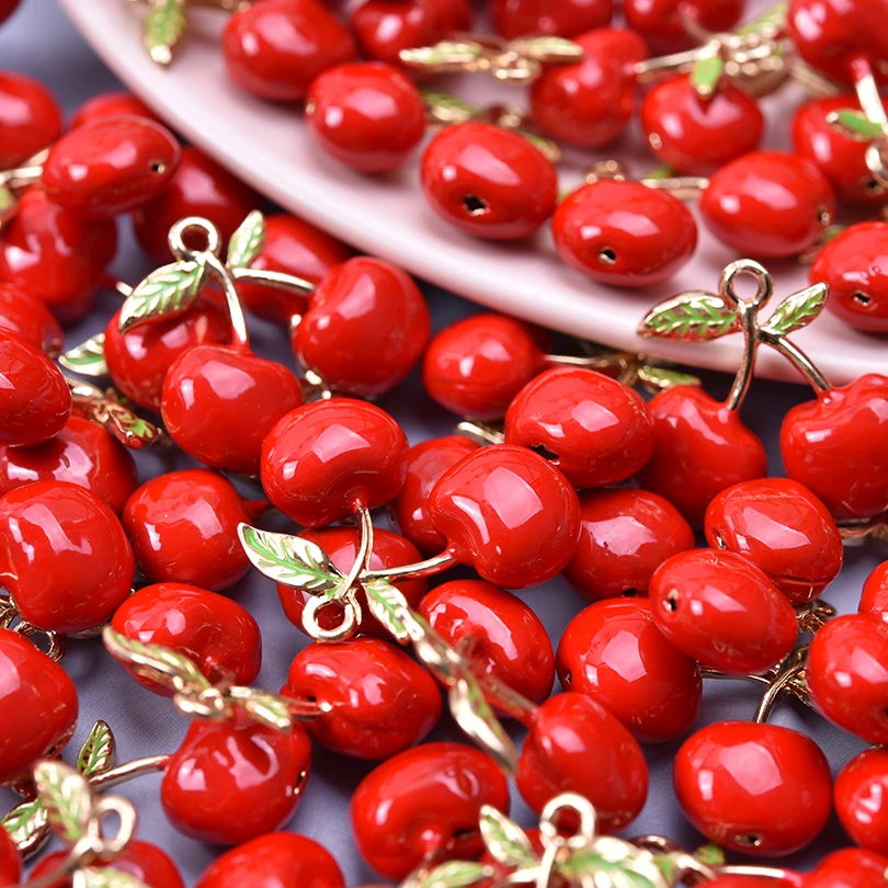 5pcs Cute Fruit Charm Pendants for DIY Jewellery Making