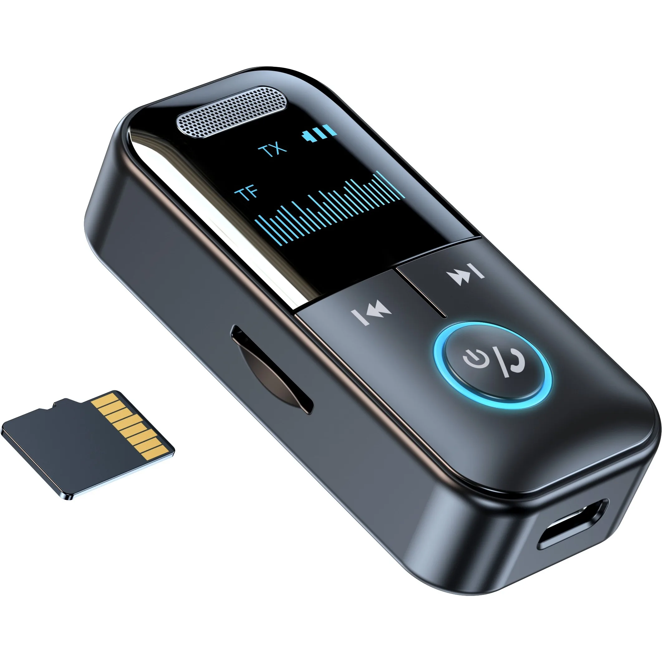GT69 Bluetooth 5.4 Adapter Transmitter Receiver Wireless Audio For Car Music Headphone Speaker 200mA Battery Support TF Card