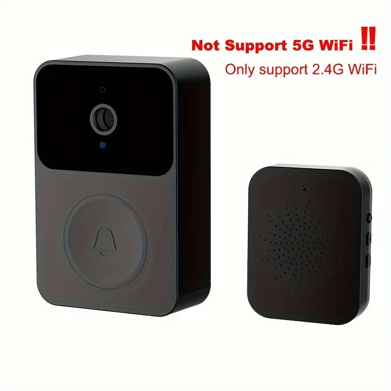 1pc Doorbell Camera Wireless Intelligent Intercom WiFi Rechargeable APP Control Voice Change Function Build-in Battery