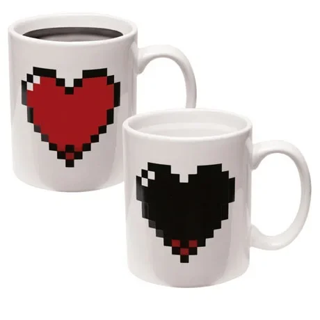 

Simple heat-induced discoloration love mug heart-shaped confession ceramic cup birthday gift