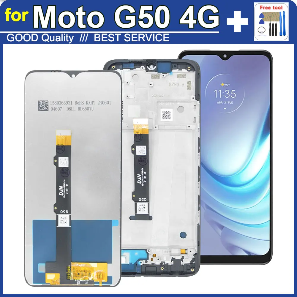 モトローラ-moto-g50-4g-lcd-ディスプレイ-タッチ-スクリーン-デジタイザー-アセンブリ交換用-moto-g50-4g-xt2137-lcd-フレーム付き