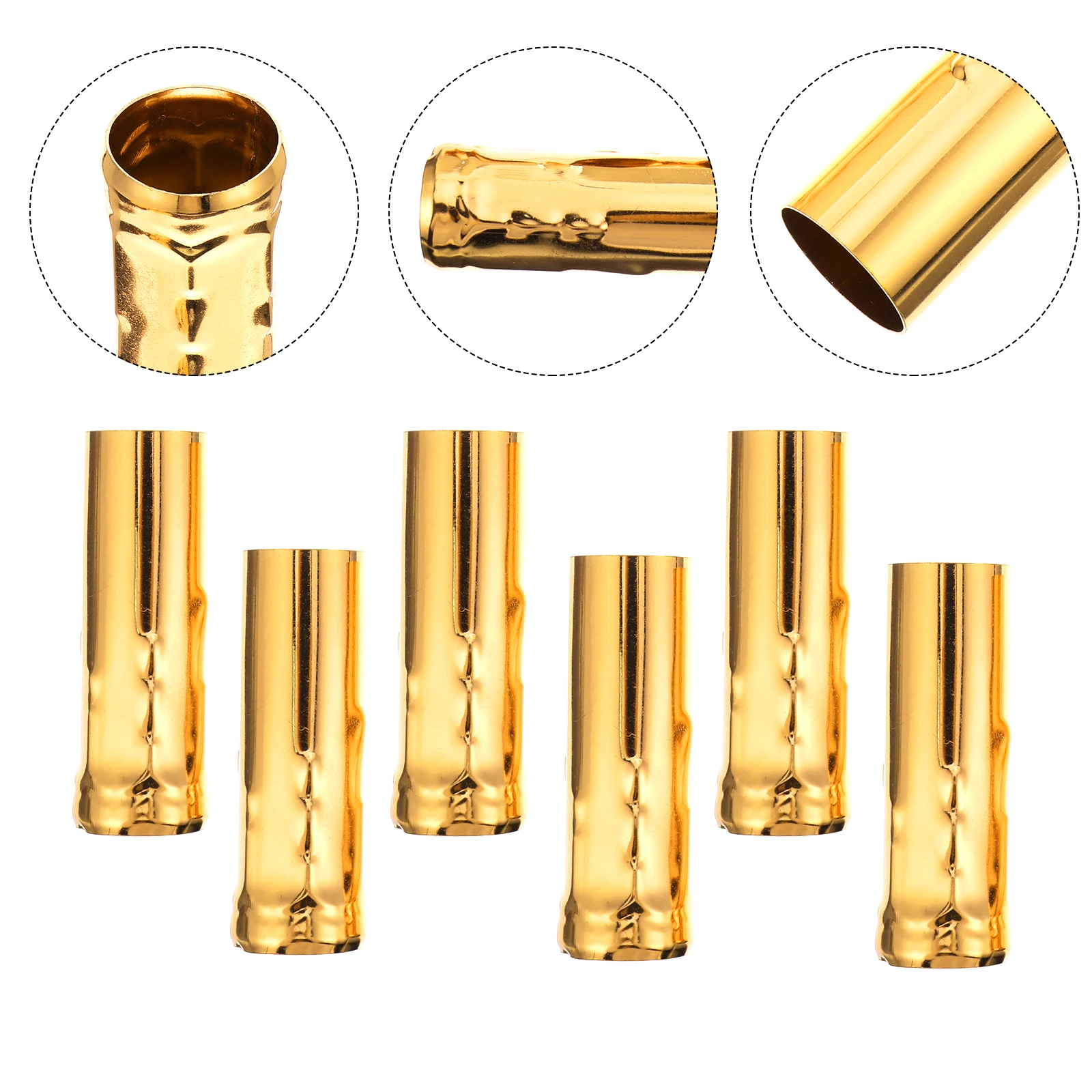 

6 Pcs Crystal Chandelier Cable Iron Tube Taper Hurricane Tubes Decorate Lamp Holder Decorative