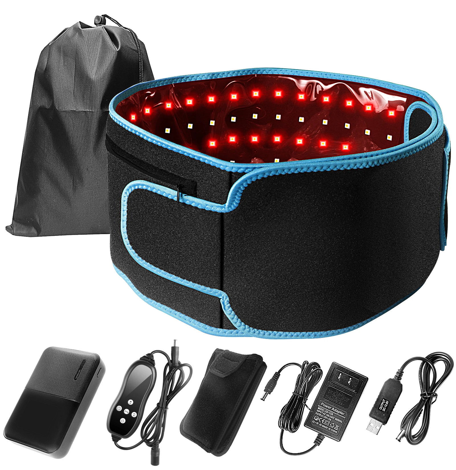 

Sunsred new arrival massage weight loss waist vibration red light therapy 633nm 850nm rad light therapy belt wrap