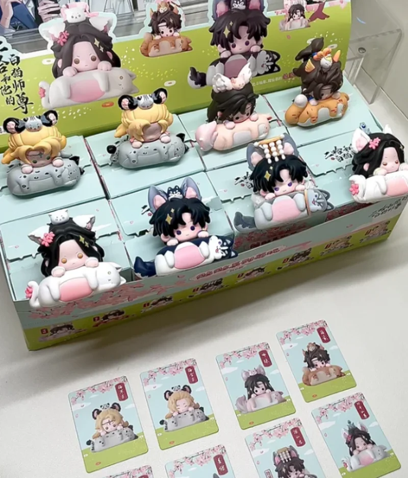 

Оригинальная коллекционная фигурка-сюрприз: Хаски и его белый кот Шизун Мо Ран Чу Ваннин, серия стикеров, милая аниме-фигурка, настольное украшение