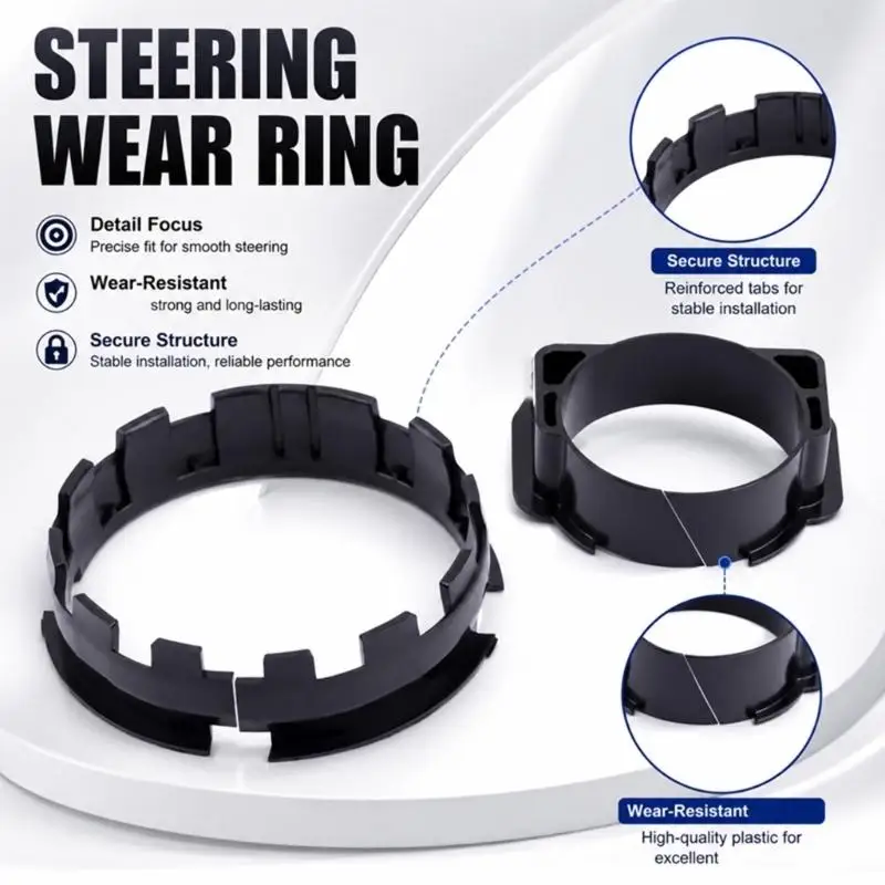 PWC Steering Repair for Worn Steering Column Service, Two Piece ABS Wear Bushing Set with Part Number Reference for Routine