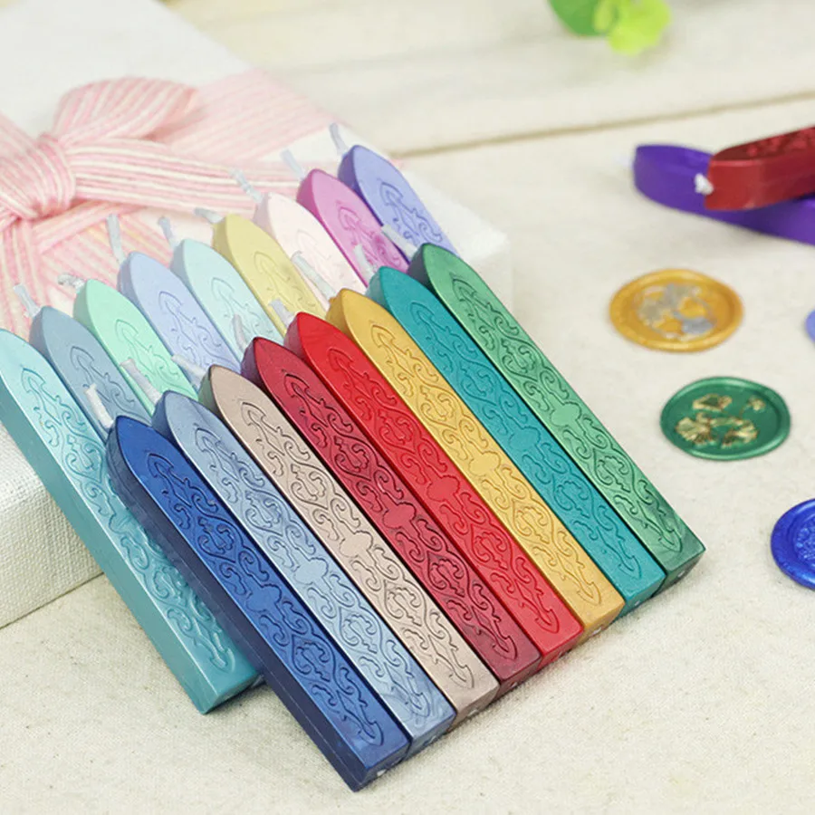 5pcs/bag Sealing Wax Sticks with Wicks Antique Fire Manuscript Sealing Wax for Wax Seal Stamp Envelope Wedding Invitations